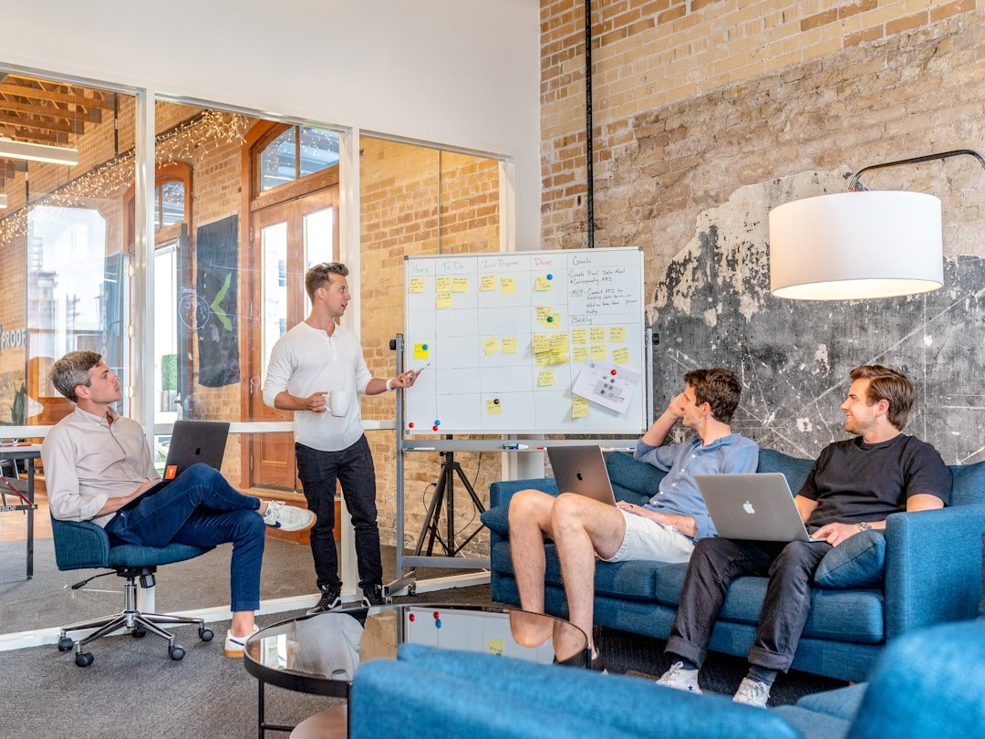 Professional team collaborating on company administration