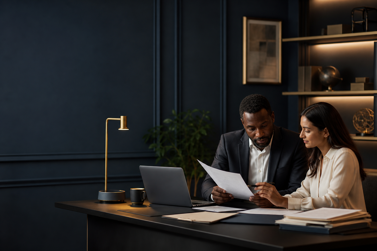 Business owner receiving company support